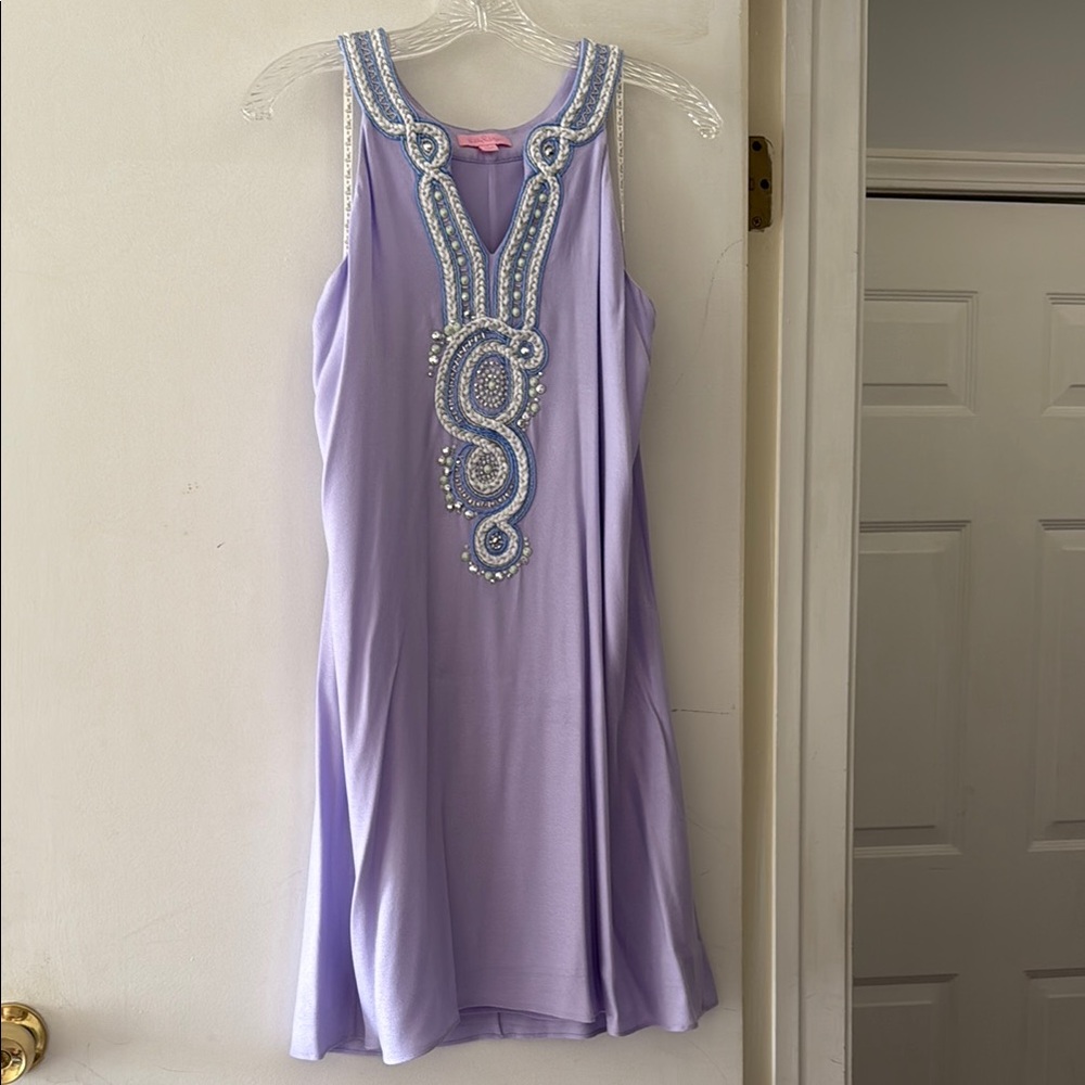 Lilly Pulitzer Lavender Sleeveless Dress with Beaded Design